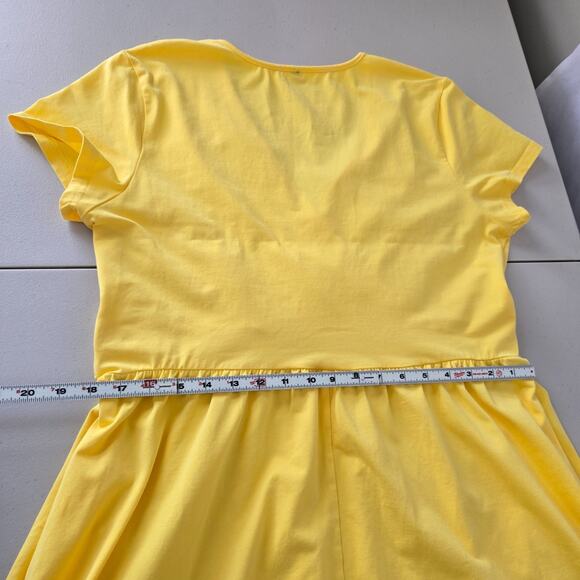 Ouges Wrap Midi Dress Women's XXL Yellow V-Neck Short Sleeve NWOT - Picture 11 of 14